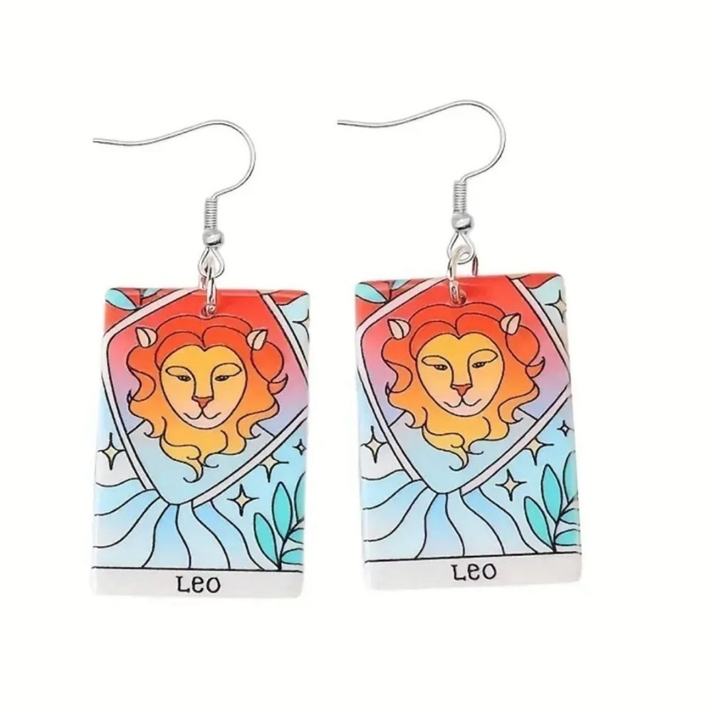 Leo Zodiac Earrings in Multicolor